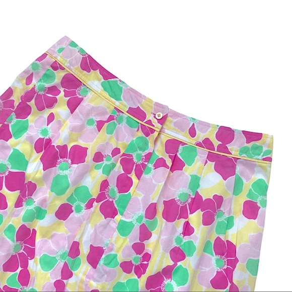 Lilly Pulitzer Pink & Green High Waisted Floral Print Skirt - Picture 5 of 7